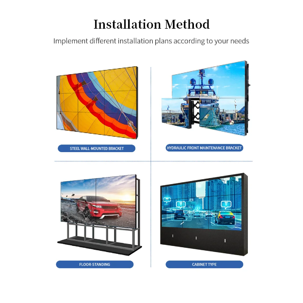 55 Inch Indoor Did Multi Screen Video Wall Narrow Bezel 2x4 1x4 Lcd Splicing Video Wall