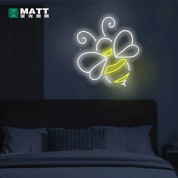 Matt Drop Shipping 5FT Marquee Letters Led BEE Sign Neon Custom Logo LED Neon Sign for Bedroom Kids Room Outdoor Party