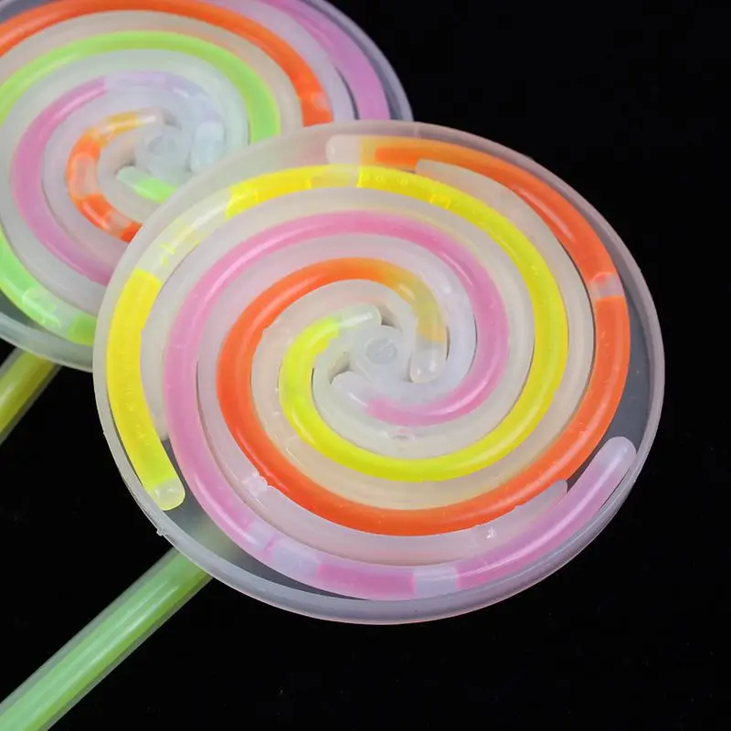 Waterproof Factory Wholesale Mix Color Neon Lollipop Shape Glasses Light Stick Bulk Glow Stick Party Pack For Kids