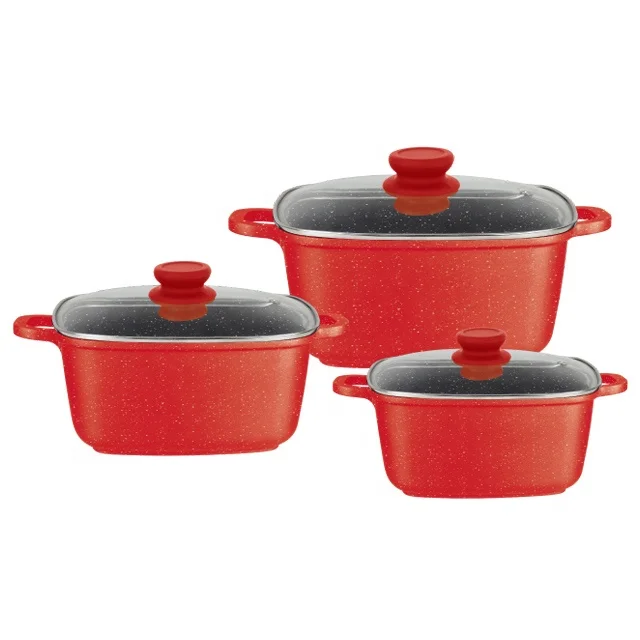 yongkang Die casting aluminium cookware kitchenware sets coated with non-stick marble coating