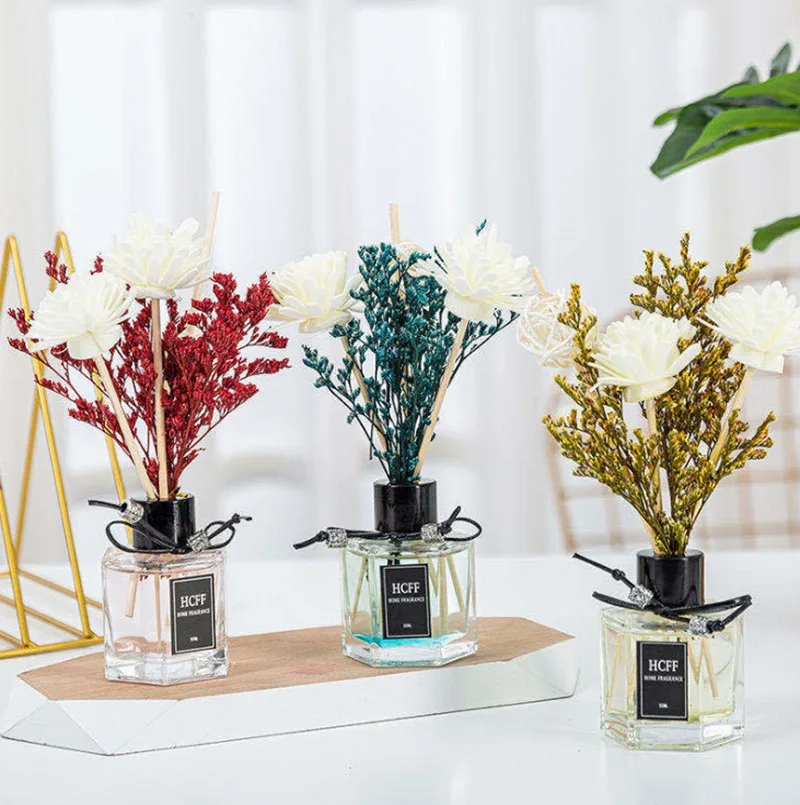 Wholesale household air freshener toilet deodorant perfume decoration imitation flower flameless fragrance essential oil