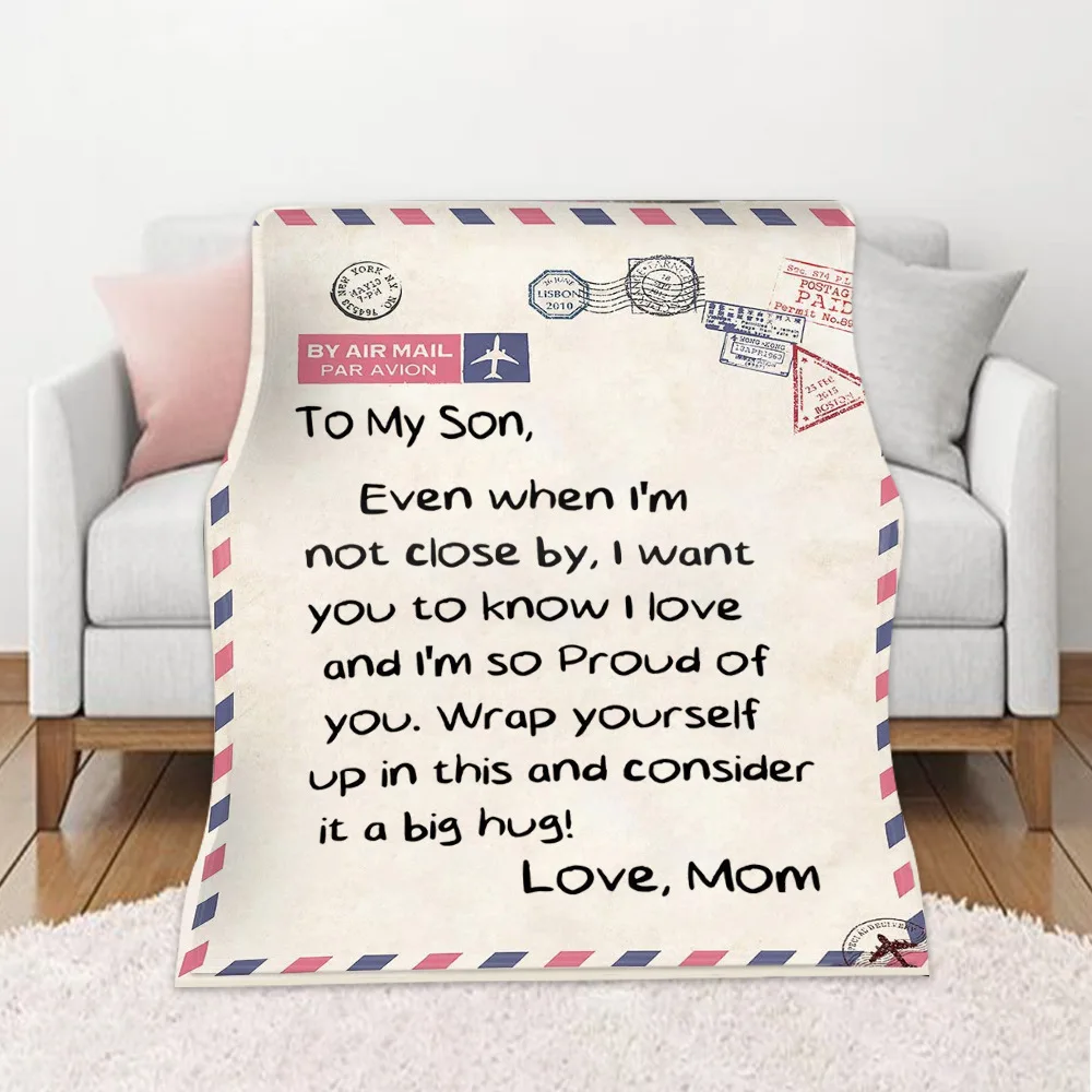 Wholesale Letter Throw Blanket, To Mum Quote Throw Blanket, Throw Blanket Mothers Day Gift