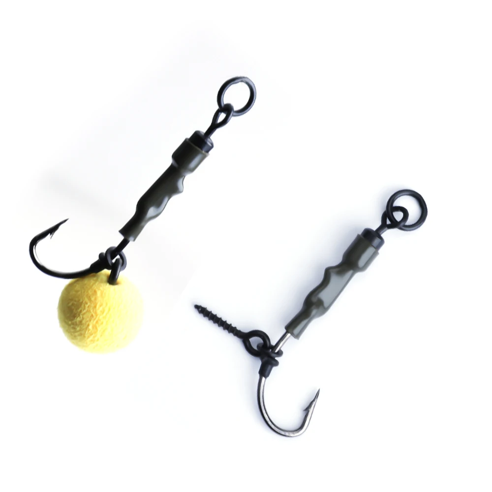FTK 3pcs/pack Carp Fishing Hook Rigs Fishing Feeder Accessories High Carbon Steel Fishing Hook