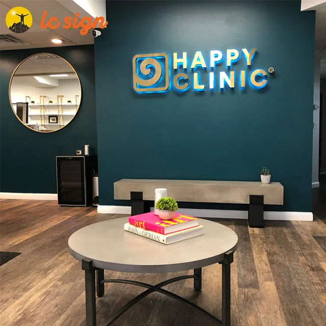 Stainless steel waterproof logo name backlit sign 3d illuminated logo sign company electrical business 3d metal logo