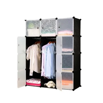 
Custom color Portable Diy clothes foldable cabinet plastic organizer wardrobe cube closet plastic wardrobes for clothes  (60319077512)