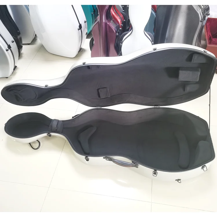 High Quality Custom OEM  colourful composite layers of fiberglass aviation foam and polycarbonate  cello case  4/4 3/4 1/2 1/4