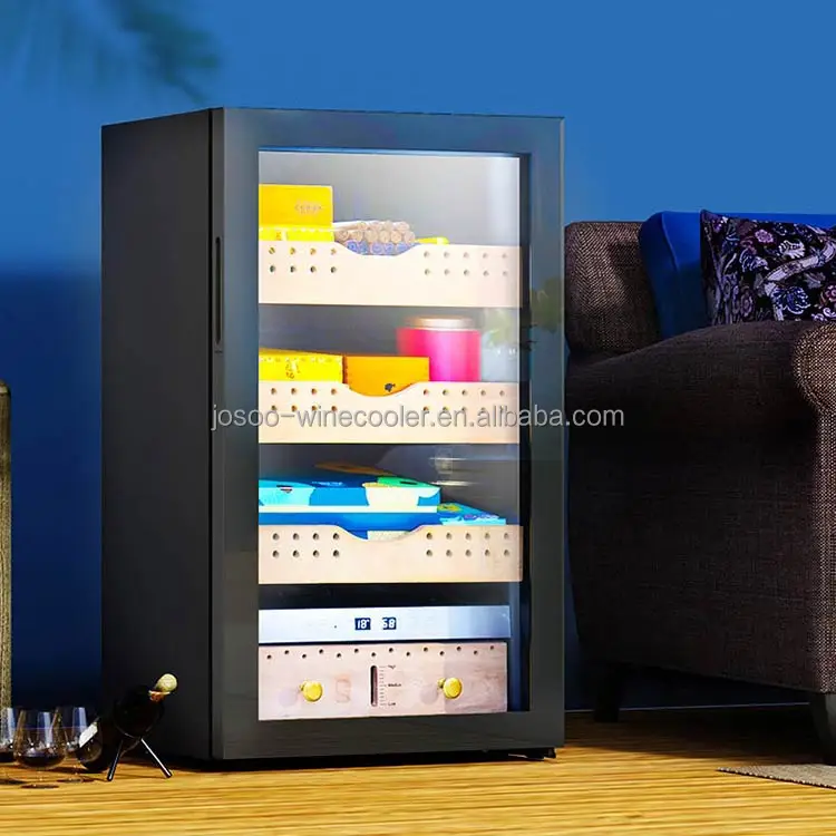 JOSOO ODM OEM R&D Free Standing Small Electric Cigar Humidors Wine And Beverage Coolers Electrical Humidor Cabinet For Cigars