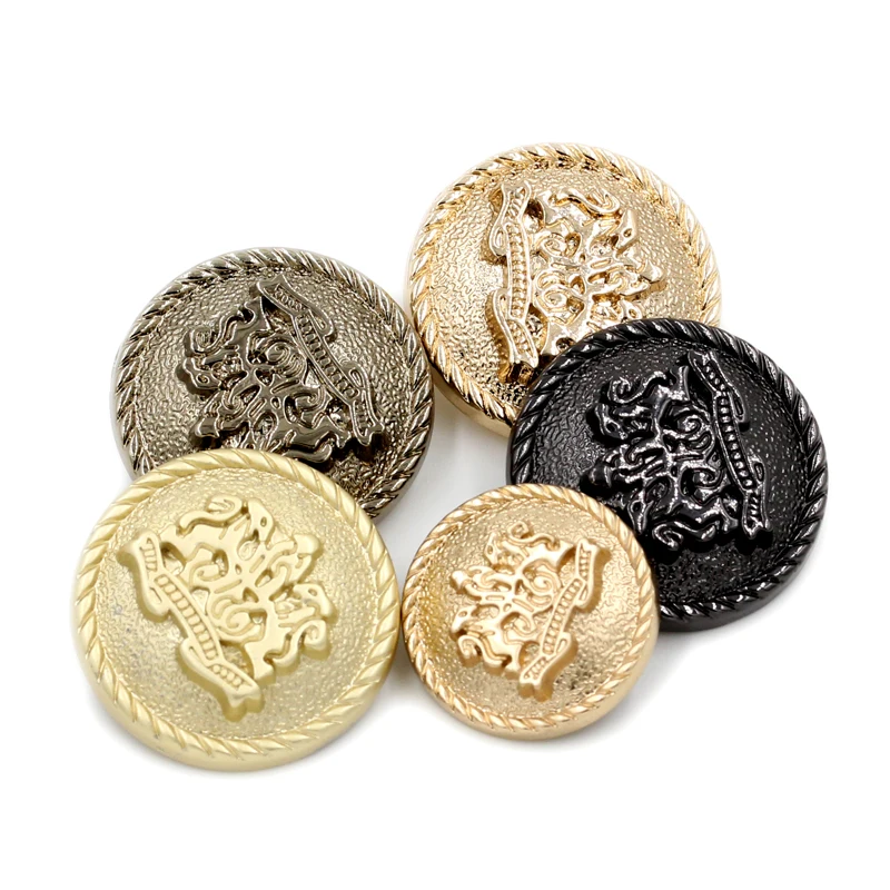 Пользовательский дизайн, модный логотип льва, мета-пуговица, золотой цвет для одежды