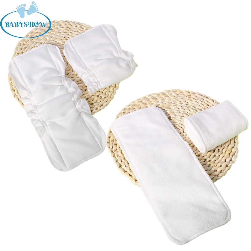 Babyshow Organic bamboo cotton insert with elastic leak guard bottom waterproof PUL baby cloth diaper nappy liners inserts