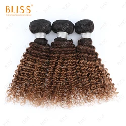 Bliss Color Hair Bundles T1b-4-30 Kinky Curly Bundles Virgin Cuticle Aligned Human Hair Peruvian Hair Wholesale