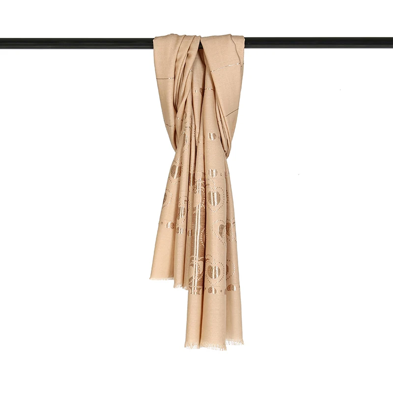 New Products Spring Summer Travel Chevron Stripe Print Infinity Jersey Hidden Pocket Scarf