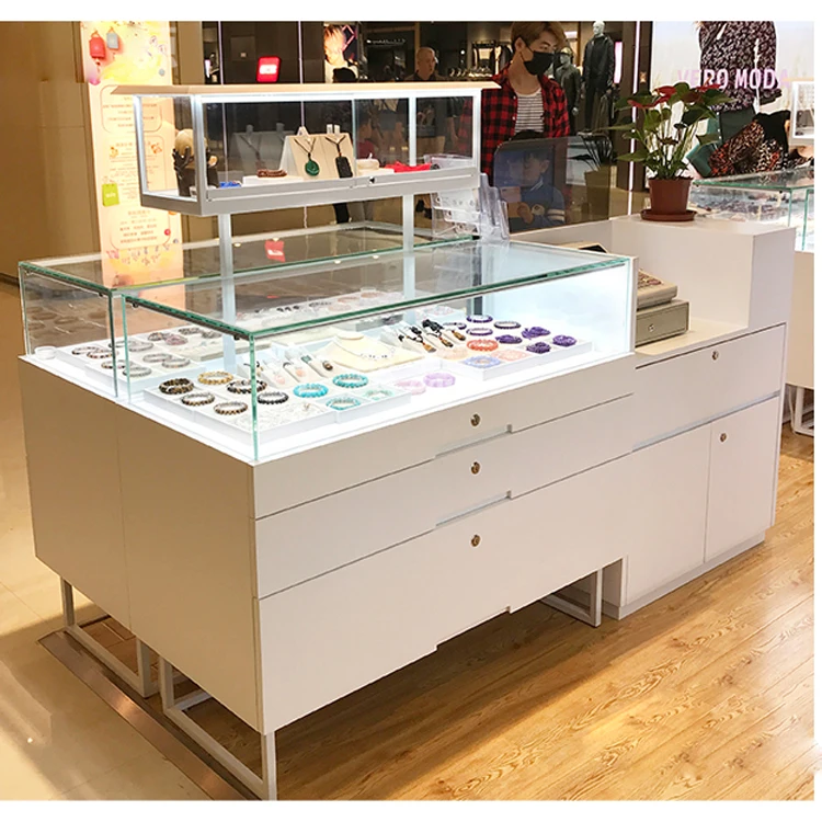 Showroom steel glass showcase design Commercial Glass Display Case for shop