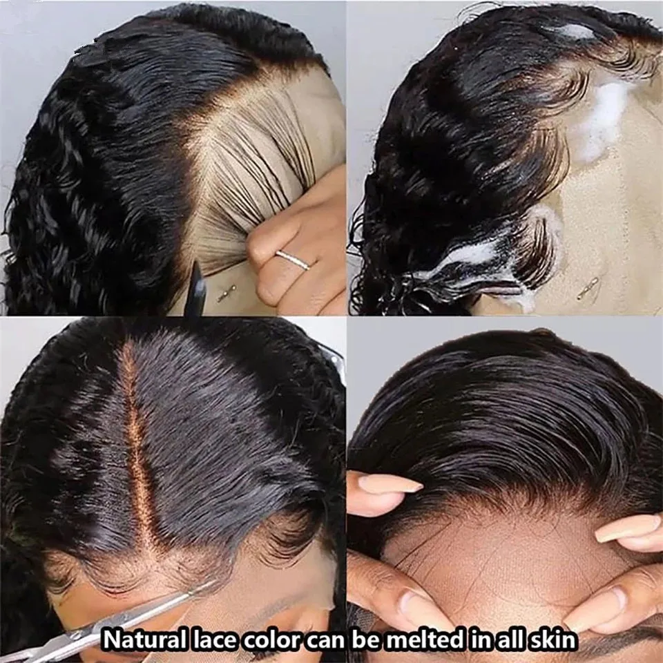 30 Inch Brazilian Virgin Hair 100 Percent Water Wave HD Lace Frontal Wig Peruvian Waterwave Wig Deep Curly Wave Human Hair Wig