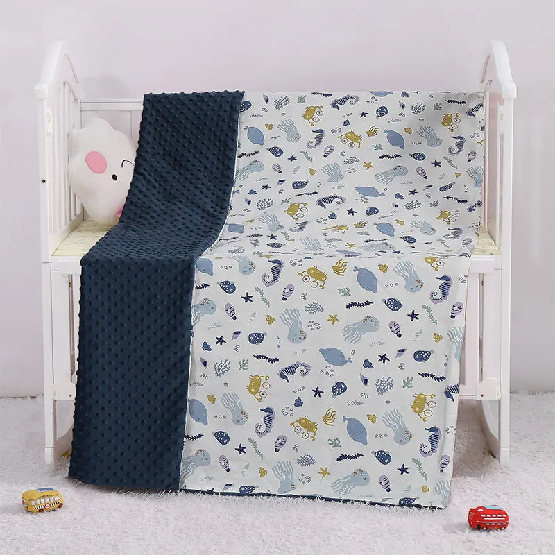 Baby Polyester Dots Velvet SOFT blanket Newborn Receiving Fleece mink fleece knitted Blankets bassinet baby quilt blanket