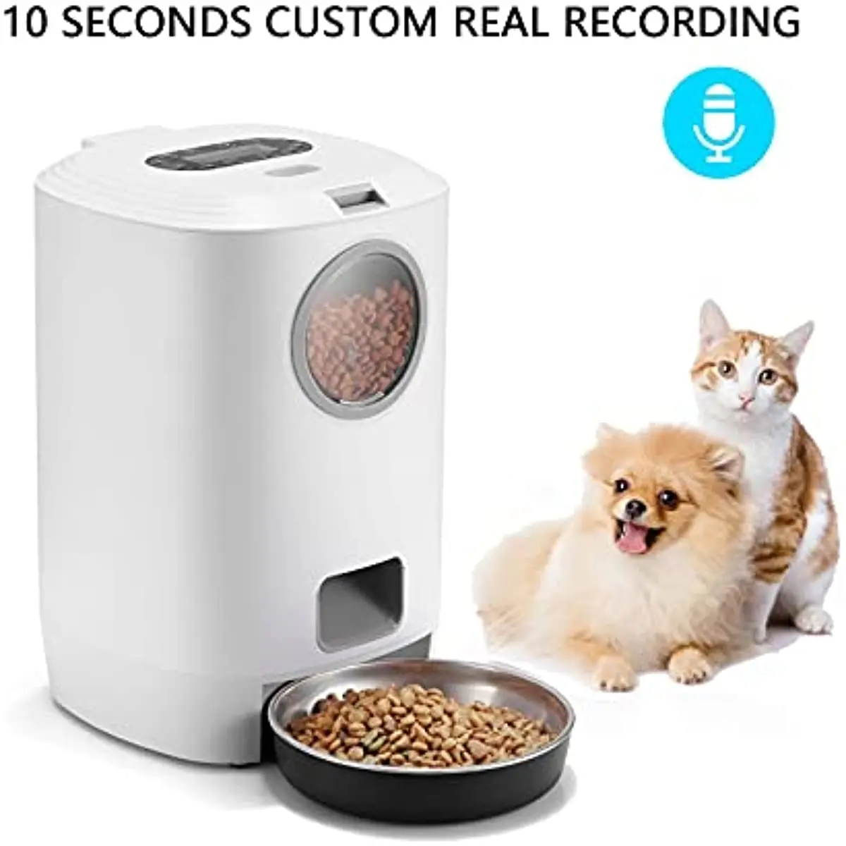 4.5L Smart Pet Feeder With Vsible Windows Smart Pet Feeder for Cat and Dogs Auto 4 Meals Feeding Button Control Dog Feeder