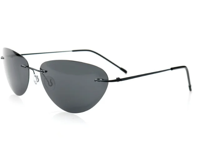 Latest Fashion Ultralight Rimless Matrix Neo Polarized Metal Cat Eye Sunglasses Vintage Shades Glasses Men