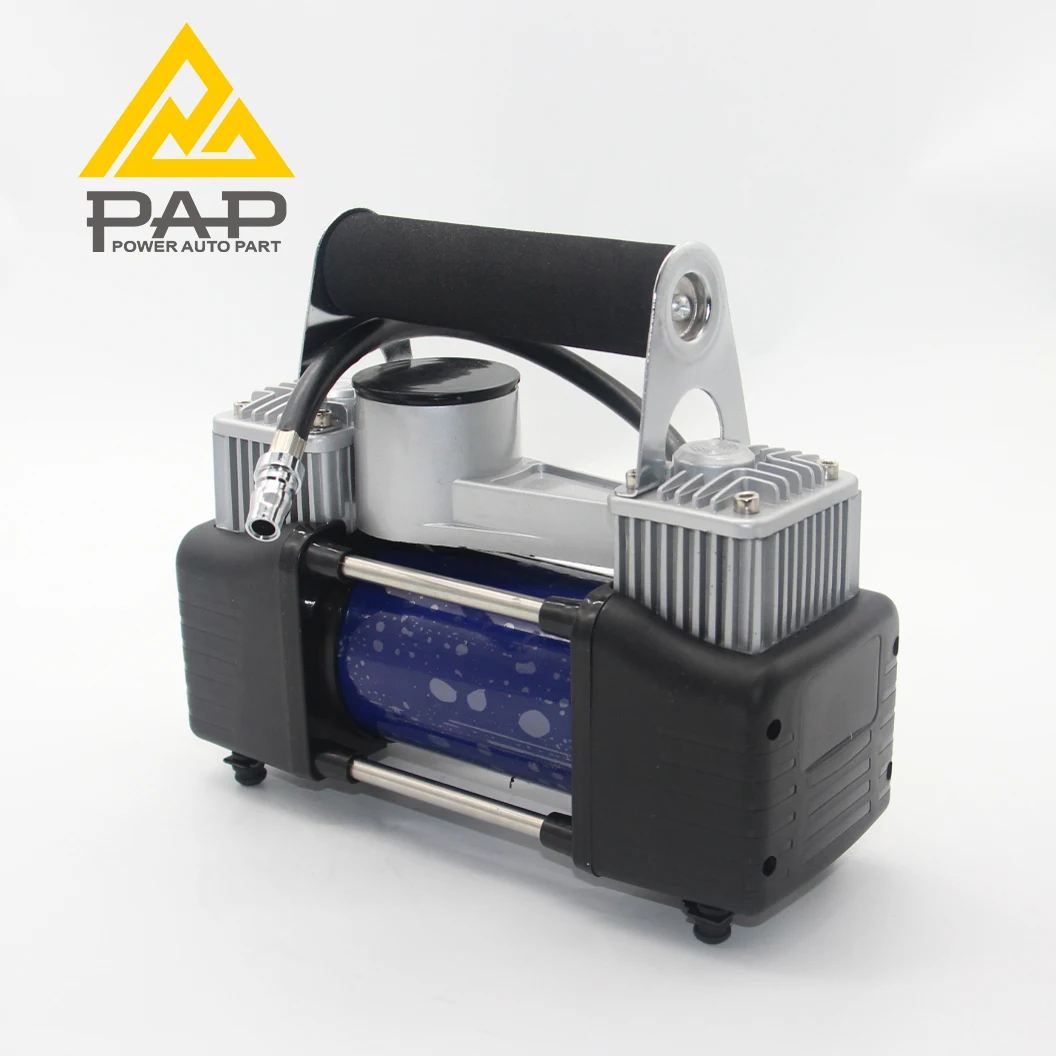 2020 Hot Sale Double Cylinder Metal Auto inflation Mini DC 12V Portable Car Tire Air Compressor Pump ,Tyre Inflator for Cars