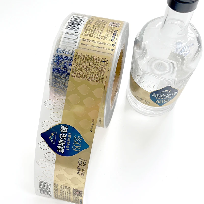 Custom Sticker Waterproof Transparent PVC Mineral Water Label Plastic Bottle Adhesive Beverage Label Sticker