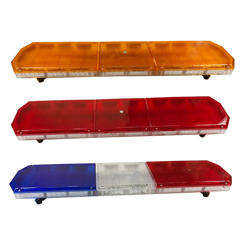 Cheap 47 inches red blue white amber green vehicle truck warning light bar 88w red blue LED flashing used emergency light bars