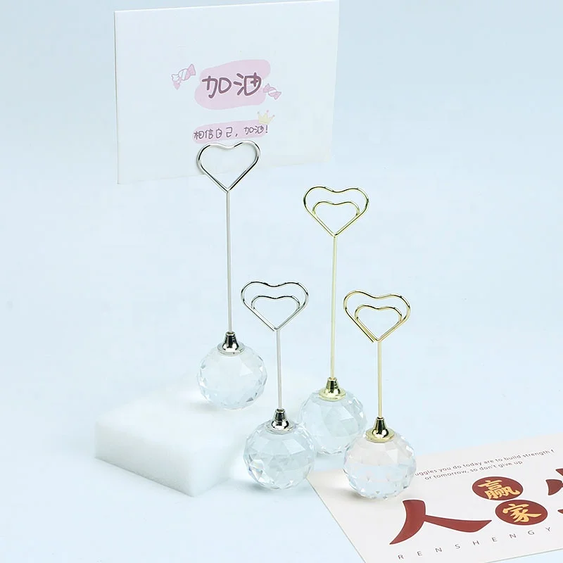 YS0811B 2022 New Product Superior Quality Metal Place Photo Note Name Stand Memo Clips Crystal Table Number Card Holder