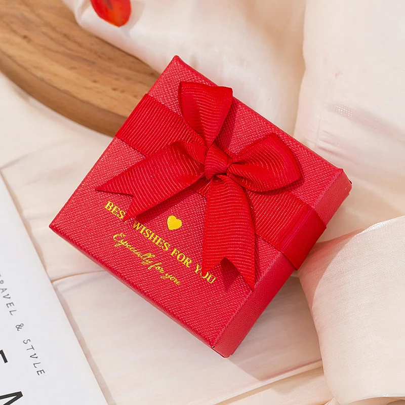 Luxury Dark Green Paper Cardboard Necklace Bracelet Rings Earrings Pendant Gift Paper Packaging Box for Jewelry with Bowknot