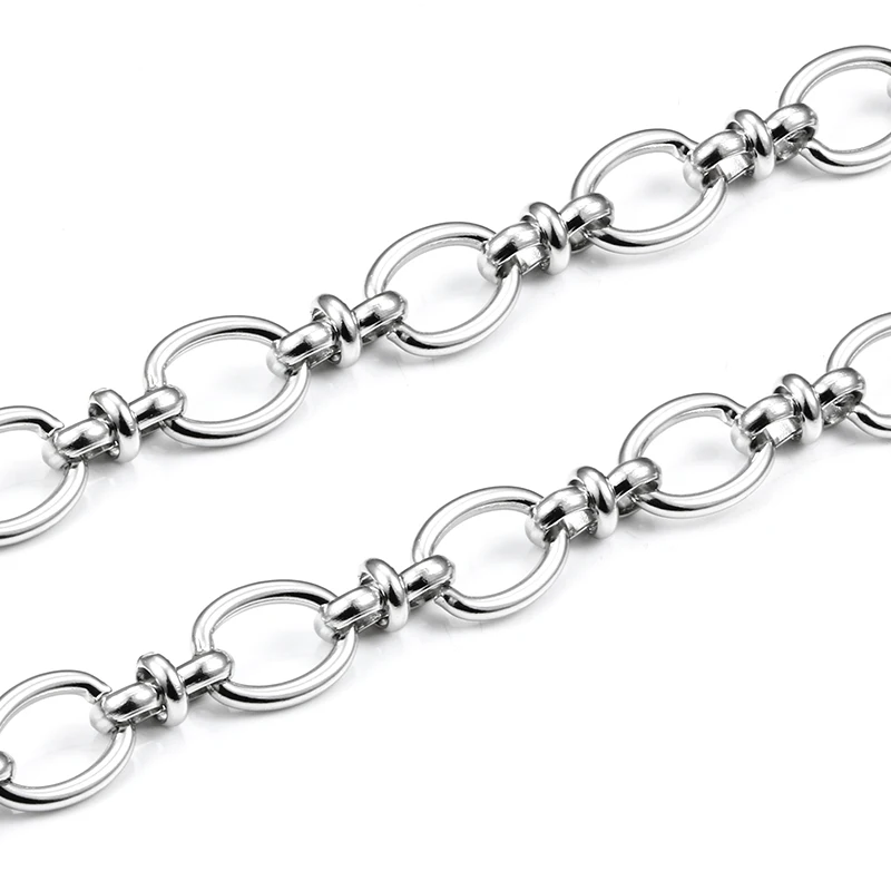 Handmade Titanium Stainless Steel Chain For Women Men Two Size Oval Shape Accept Customization Chains For DIY Jewelry