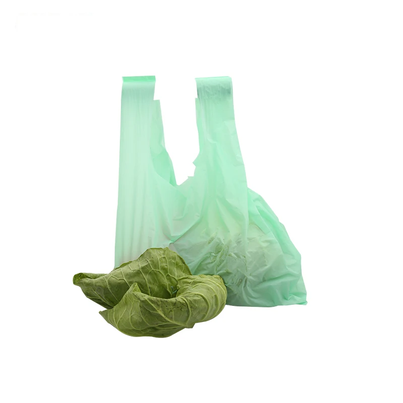 
Corn Starch Based Plastic Tshirt Bag Custom Biodegradable Bags 