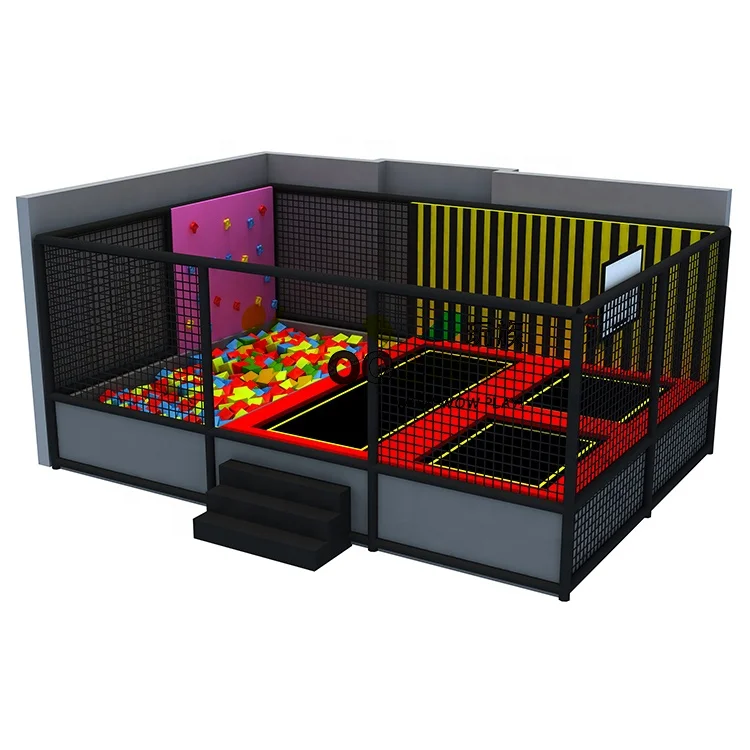 indoor big bungee trampoline park kids trampoline with foam pit