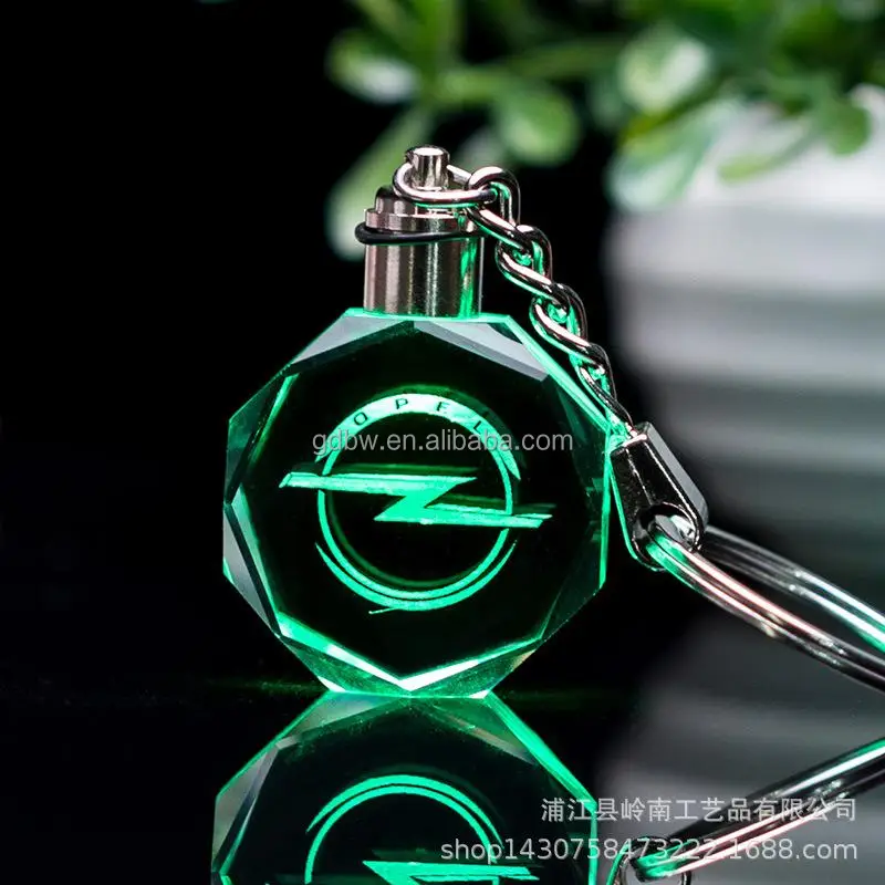 Factory Wholesale Car Brand Logo Key Chain Custom Crystal Keychain With Led Keyrings