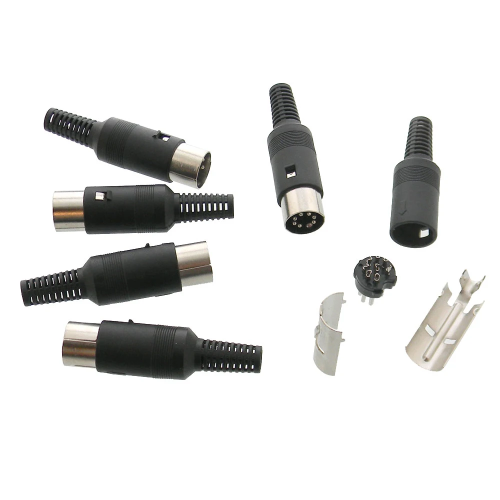 DIN Connector Male/Female DIN Plug Jack Socket Connector 3/4/5/6/7/8/13 PIN Chassis Cable Mount With Plastic Handle