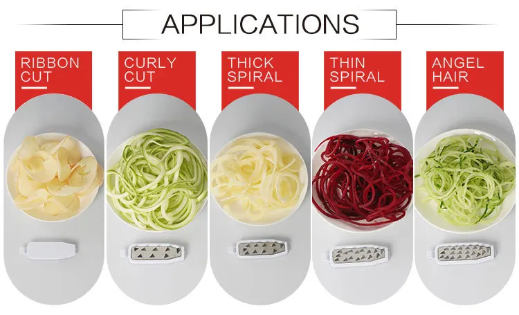 2023 Hot selling multifunctional vegetable spiral slicer Kitchen tools Cooking accessories Vegetable spiral slicer 5 in 1
