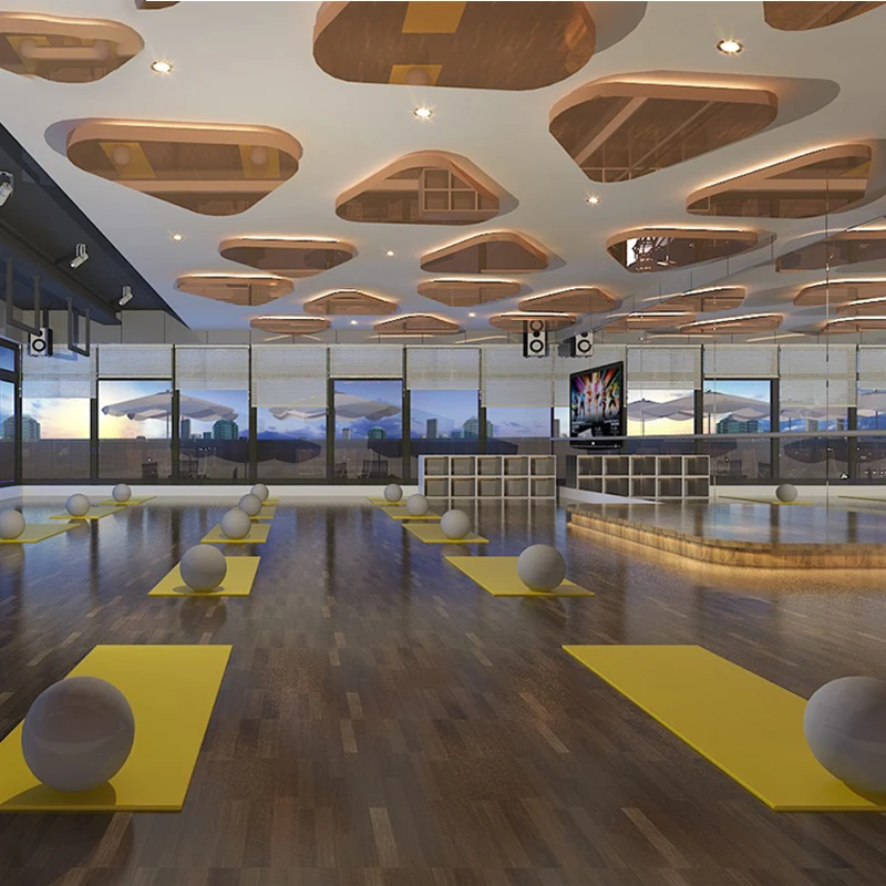 
3mm thick Wood Look Reflective Custom Printed gym yoga Vinyl Pvc Flooring roll 