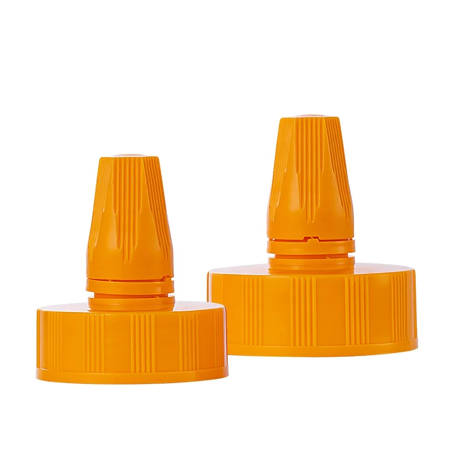 PP 45mm 55mm twist top cap screw cap plastic point mouth cap with long nozzle for honey sauce