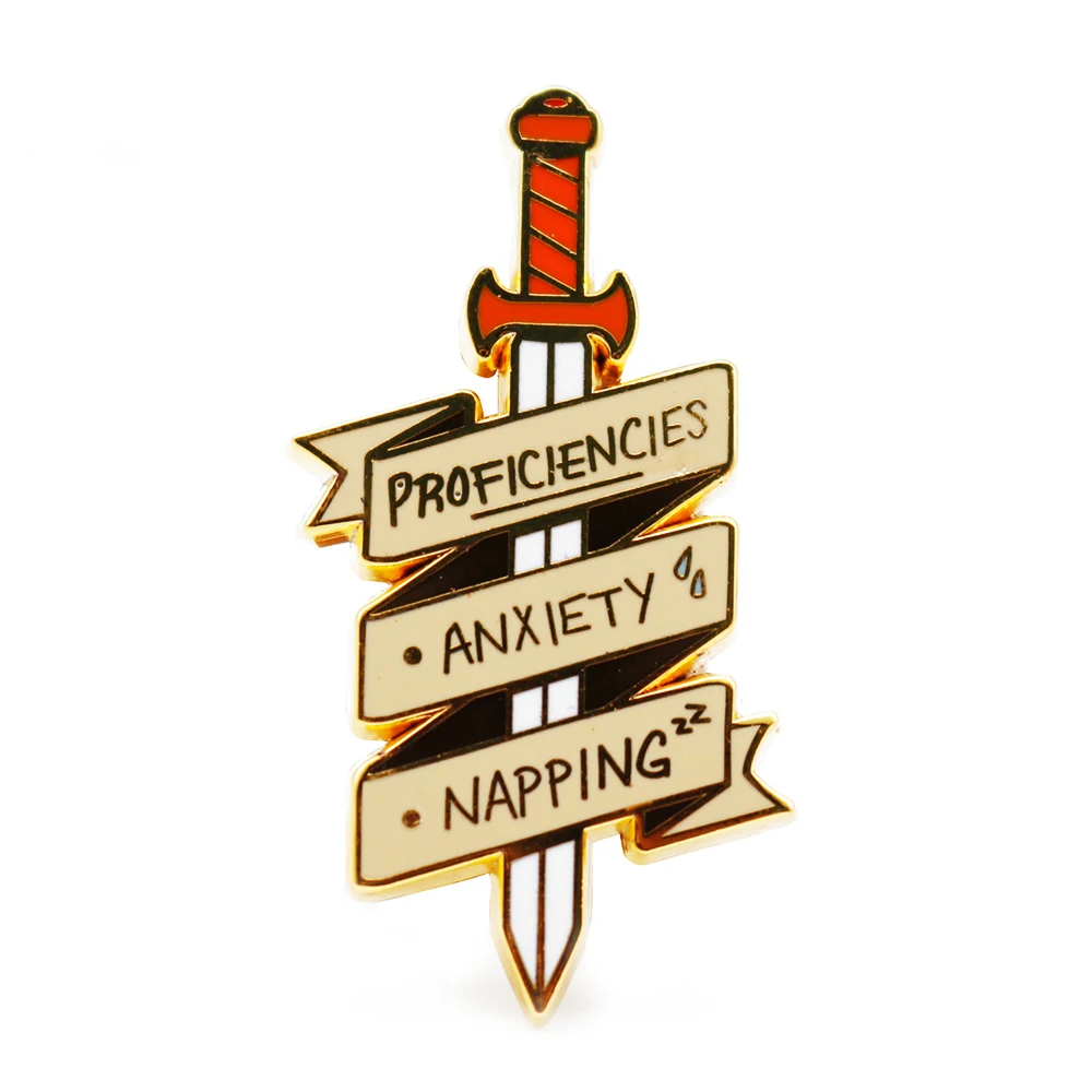 Custom made gold knights Soft Hard Glitter lapel pin badge chest pin metal badge plant cat enamel pins