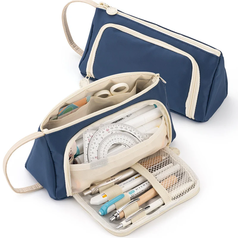 Pencil Case Handheld Pencil Pouch Multi-slot Pen Bag Stationery Storage for Teen Student College Stationery Bag