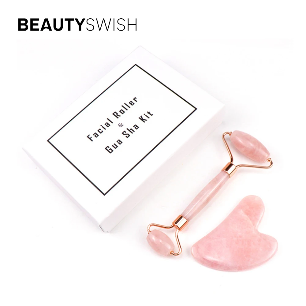 Female Anti Wrinkle Face Lifting Massager Jade Roller Face Rose Quartz Facial Jade Roller And Gua Sha