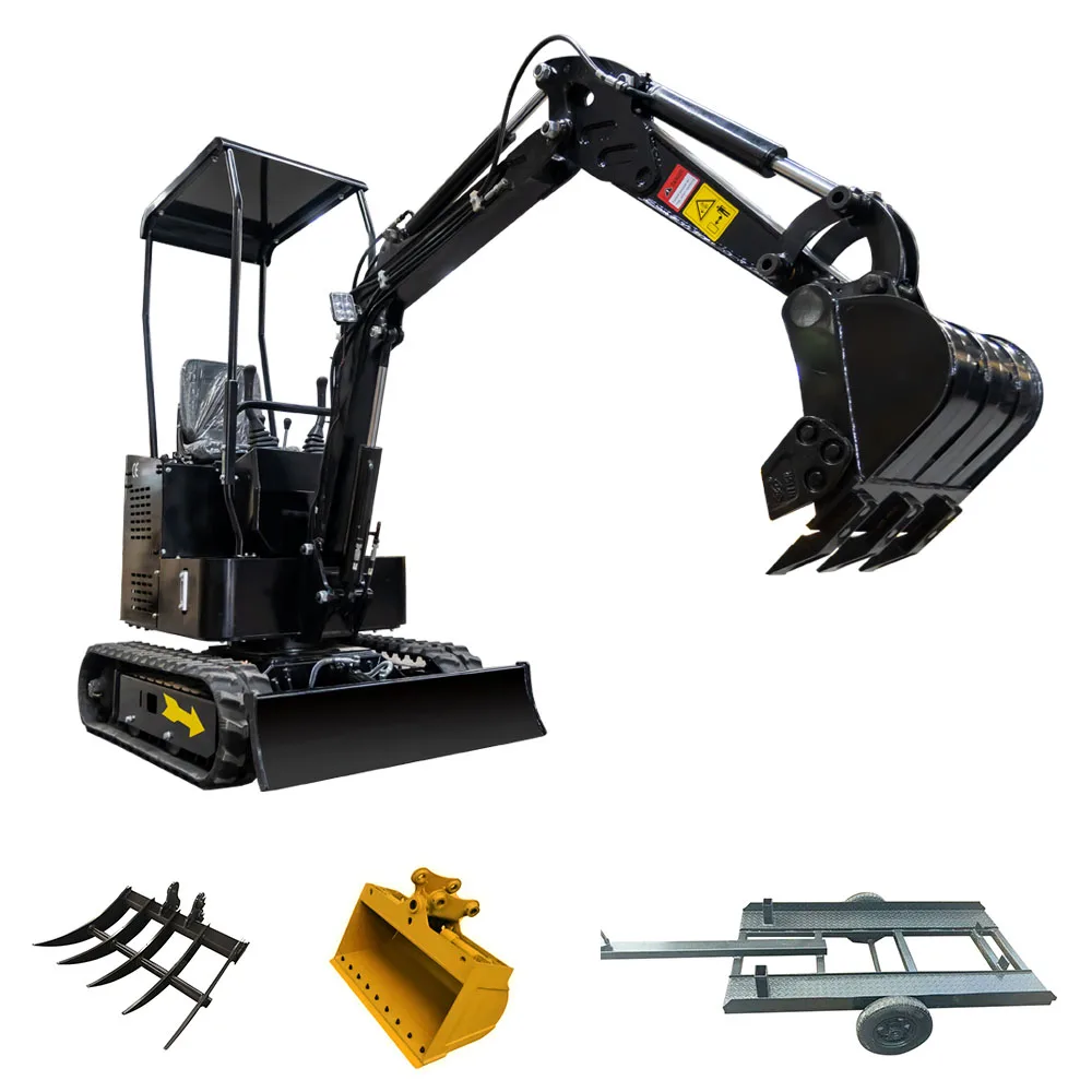 Chinese Wholesale Hydraulic Small Digger Mini Excavator for Sale Crawler 1ton Free