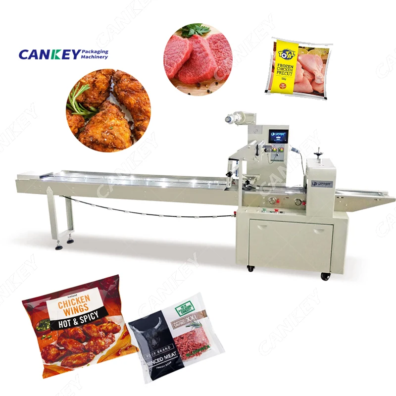 Automatic Burger Patty Fish Sausage Packaging Frozen Chicken Meat Material Packing Machine