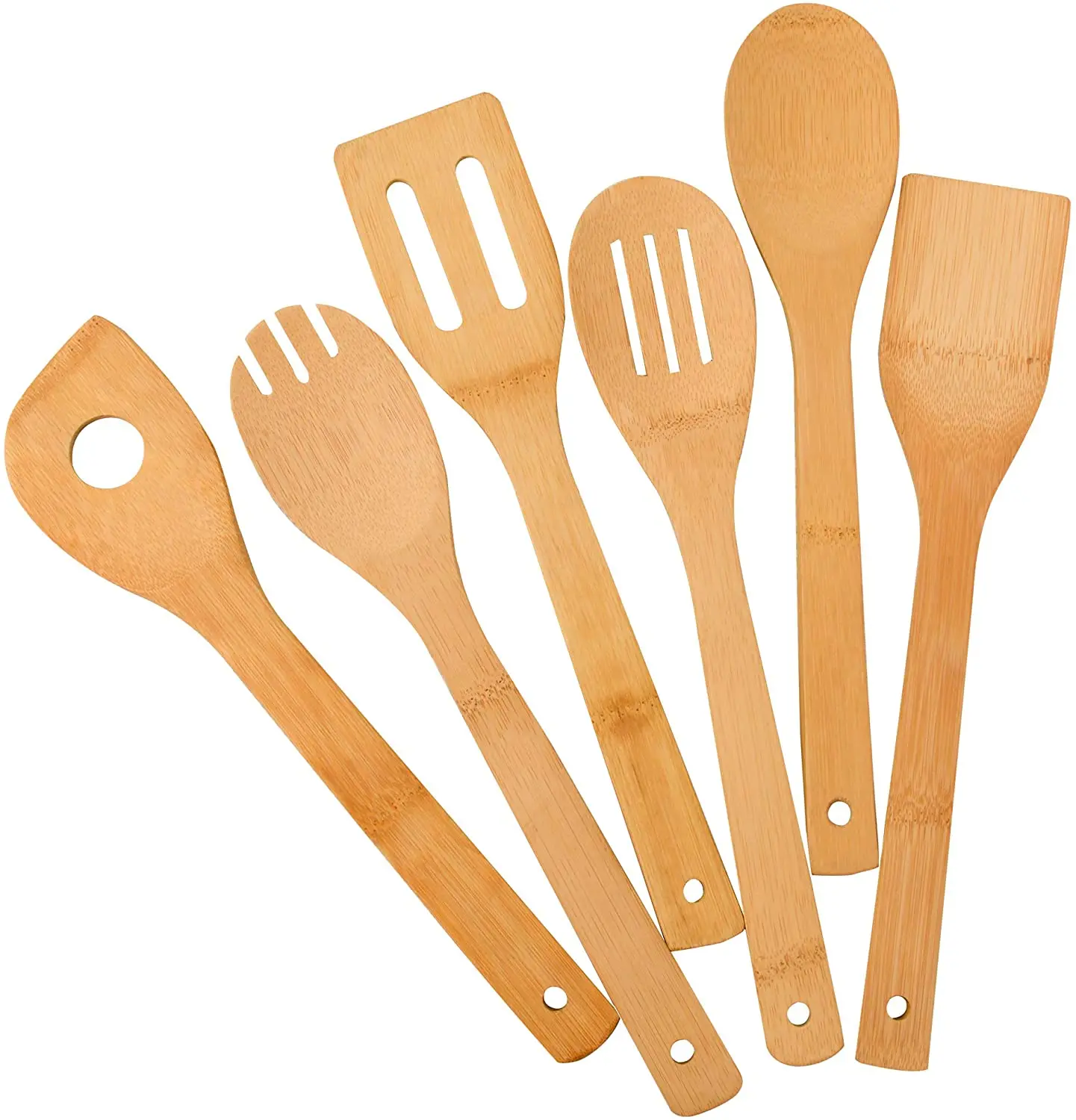 Tools Set Cooking Utensils Kitchen Accessories OEM Logo Time Pcs Color Printing Eco 6 Pieces Bamboo Kitchen Cookware