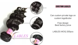 cheap brand logo print custom paper wig hair bundle wraps and hang tag