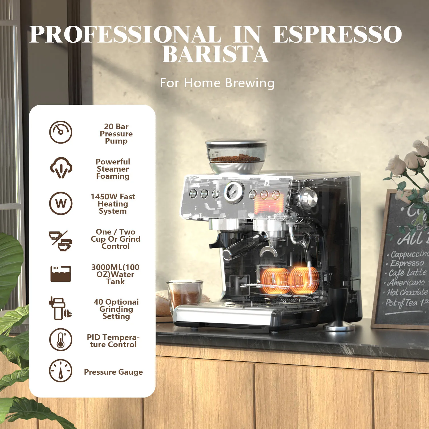 Empstorm Espresso Machine Premium Portable 20Bar Power Pressure Pump Professional Manual Coffee for Home and Office