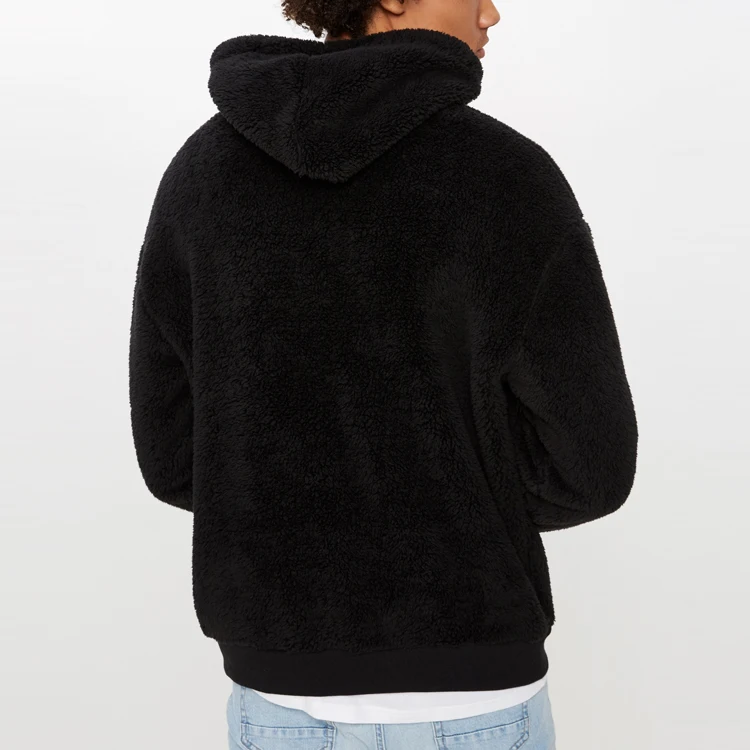oem wholesale custom high quality soft fleece hoodie pullover aolid color black men hoodie