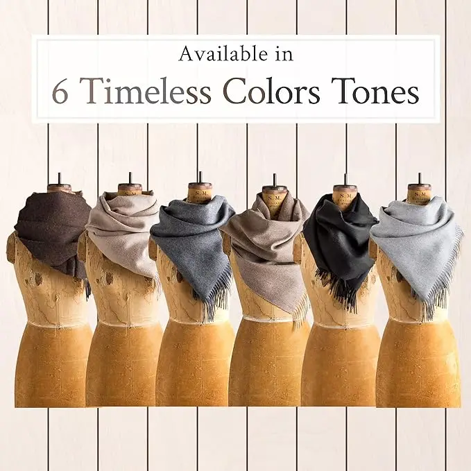 100% Pure Baby Alpaca Fiber Scarf  Natural Dye-free Colors Soft for Men Women Eco friendly Non allergic Scarf