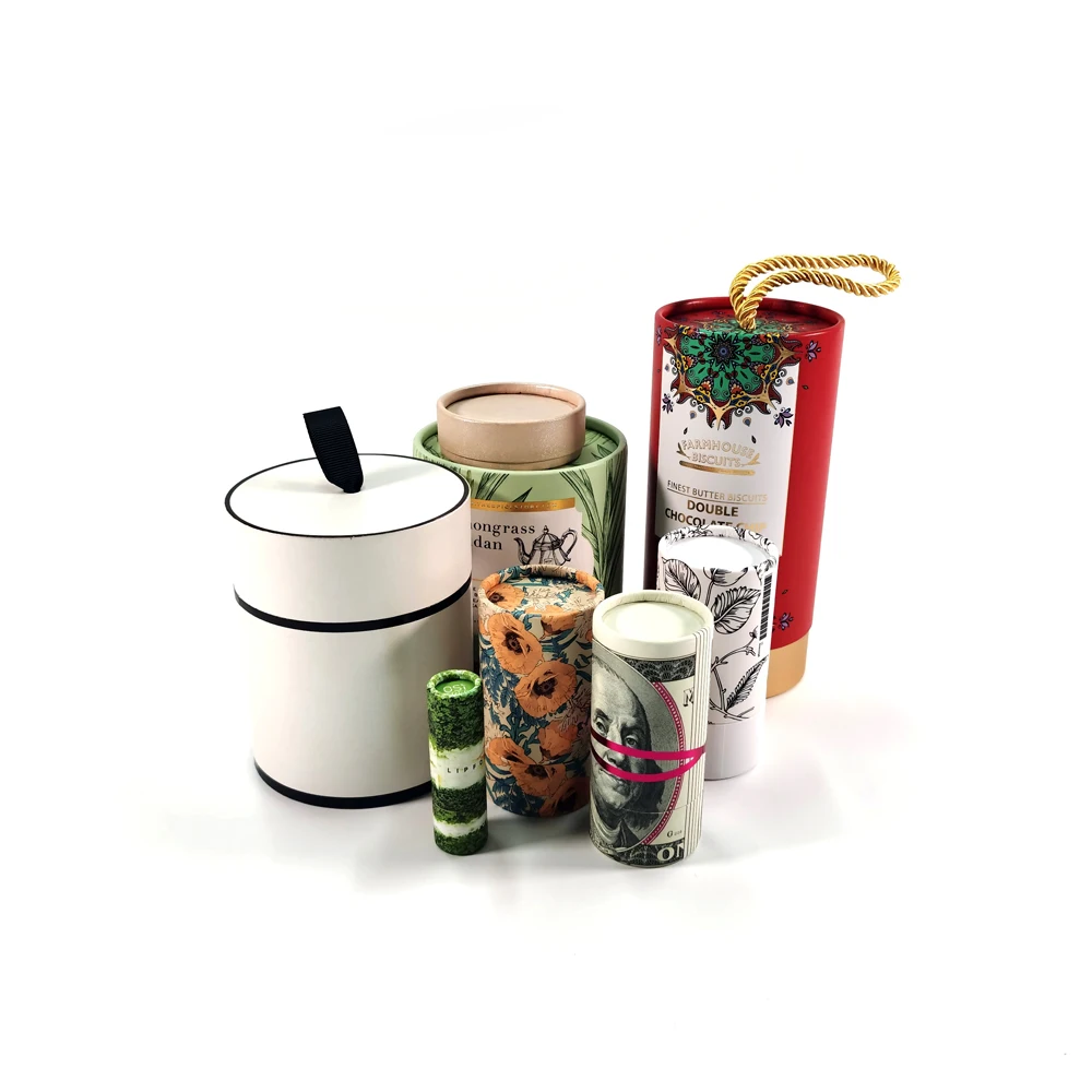 
Custom Printed Creative Round Coated Paper Tube Packaging for Cosmetics Food Packaging 