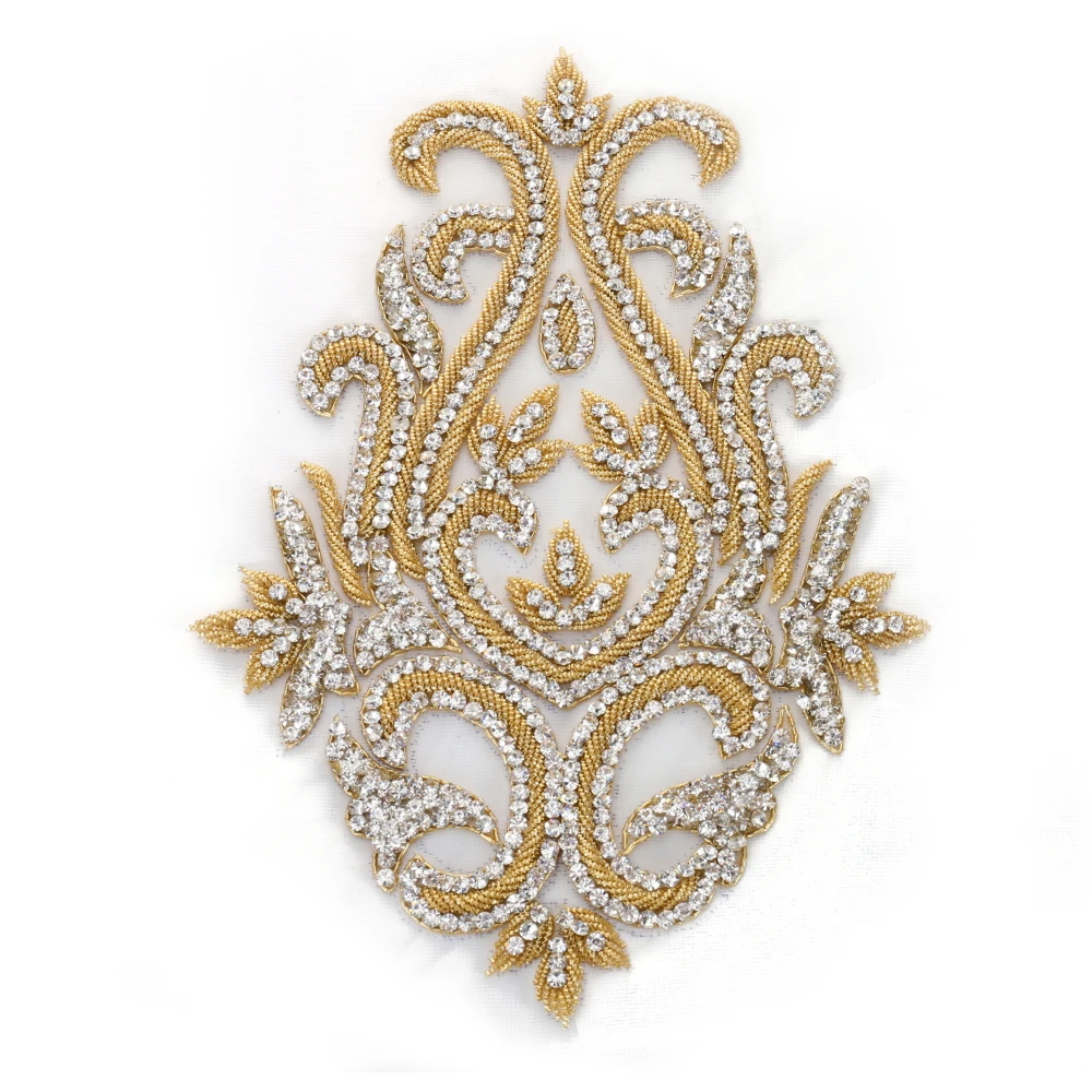 Wholesale bling bling crystal whole piece cover body lace patch rhinestone appliques