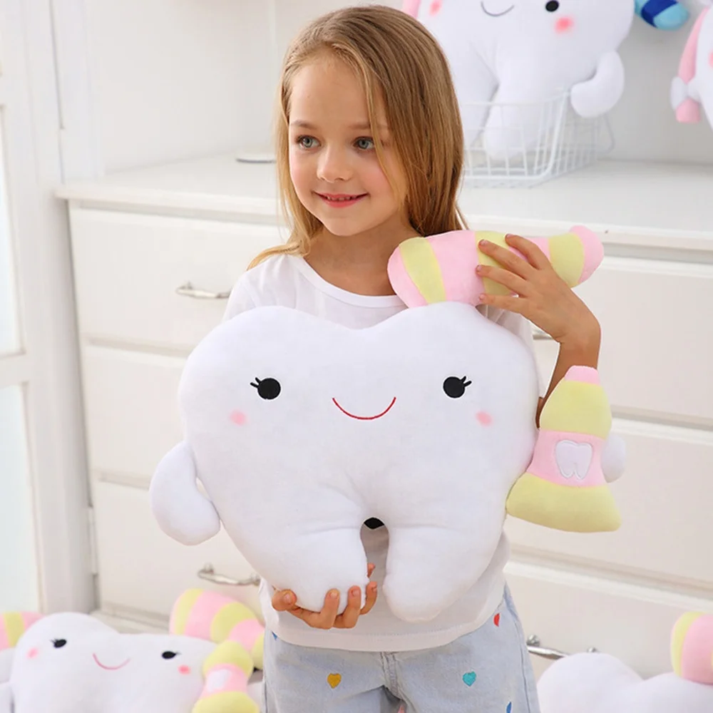 Wholesale cheap soft plush toy tooth pillow custom made soft plush fairy pillow toy with logo for kids