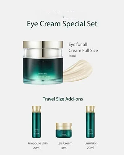 Korean Skincare Set, Lightweight Rich Eye Cream, Toner, Emulsion with Daytime Retinol