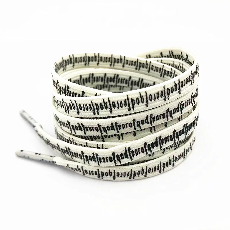Yrunfeety Custom Shoe Laces Print Fear of God Printed Shoe Laces 8MM custom Printing Shoe Laces 70-160CM for Sneakers
