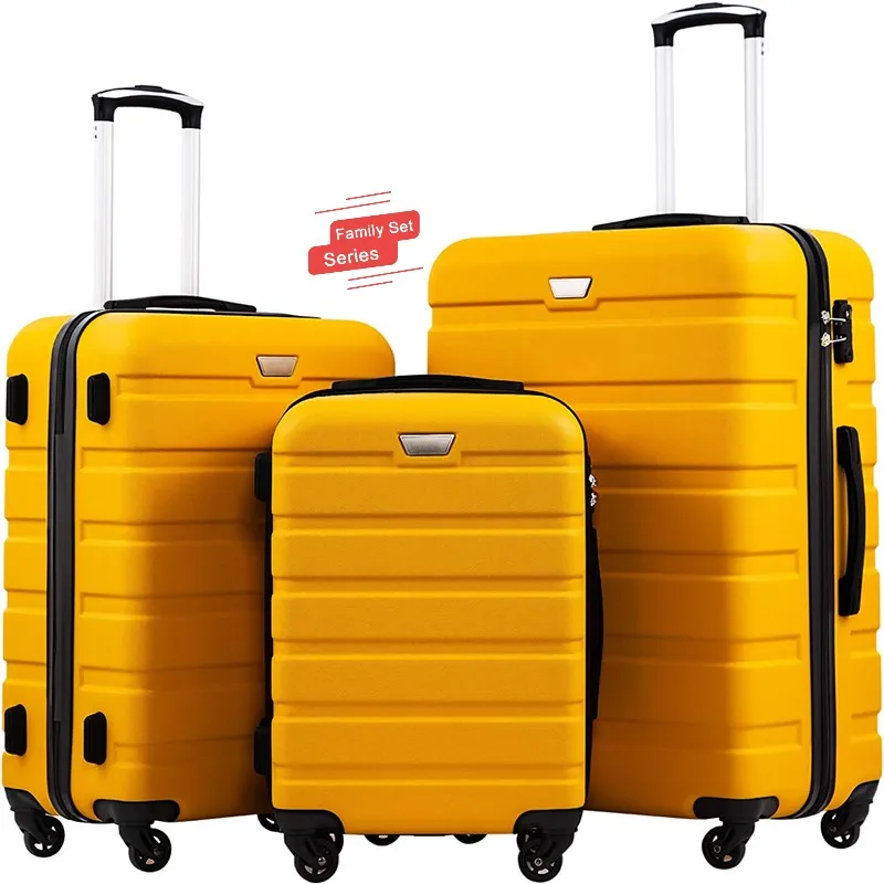 Factory OEM 3 PCS ABS Suitcase Set Travel 20 24 28 inch Hard Luggage Set Rolling Luggage on Wheels