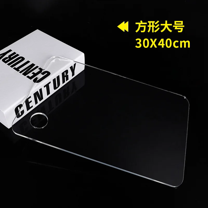 Nail Supplies Wholesale Oval/Square Transparent Acrylic Palette Acrylic Powder Pigment Nail Art Gel Palette